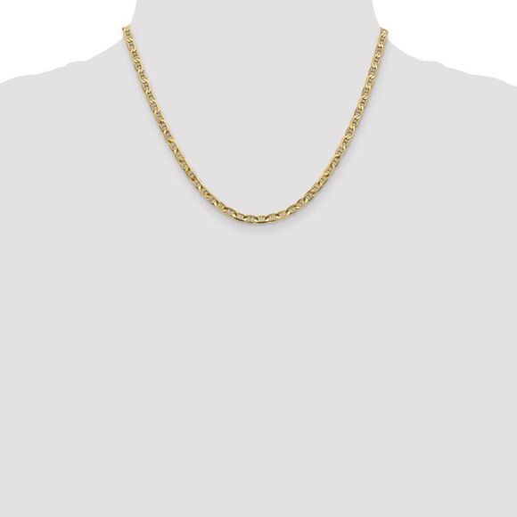 3.75mm, 14k Yellow Gold, Solid Concave Anchor Chain Necklace, 18 Inch - Picture 2 of 8
